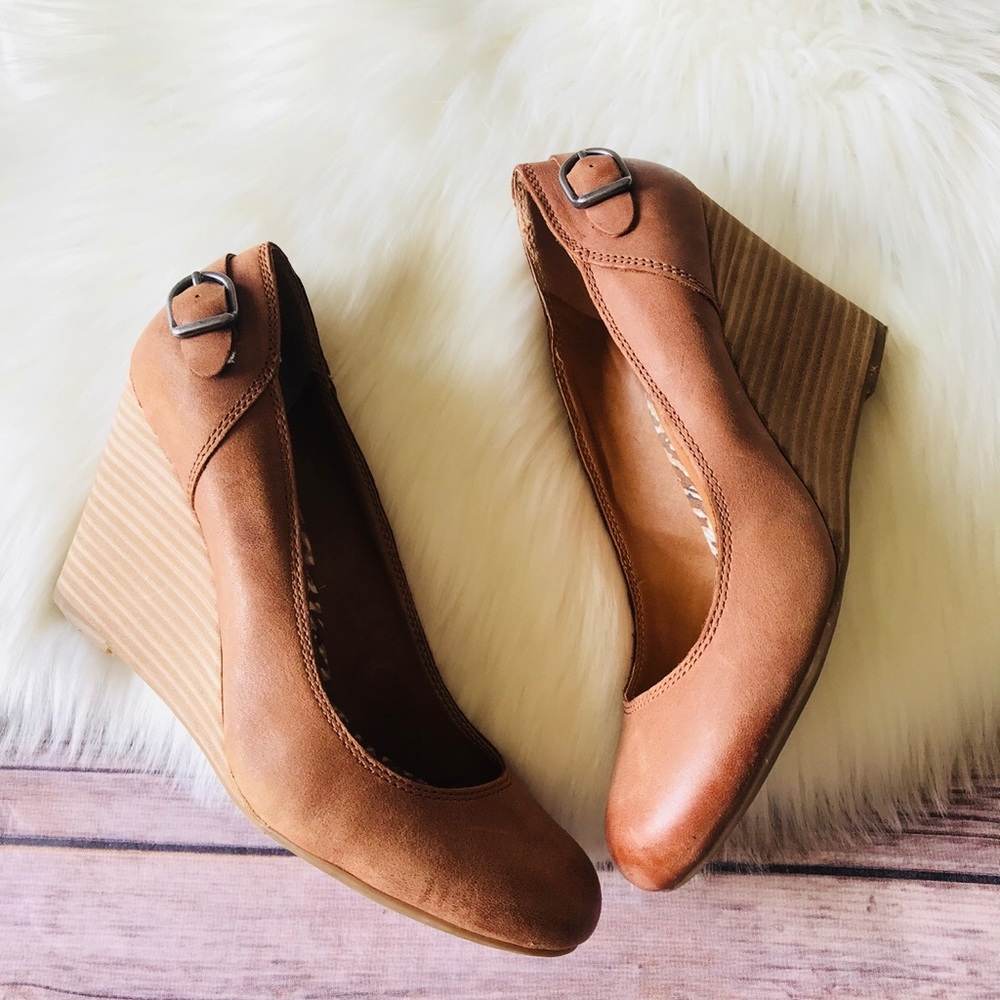 Lucky Brand Leather Wedges Shoes Sz 9